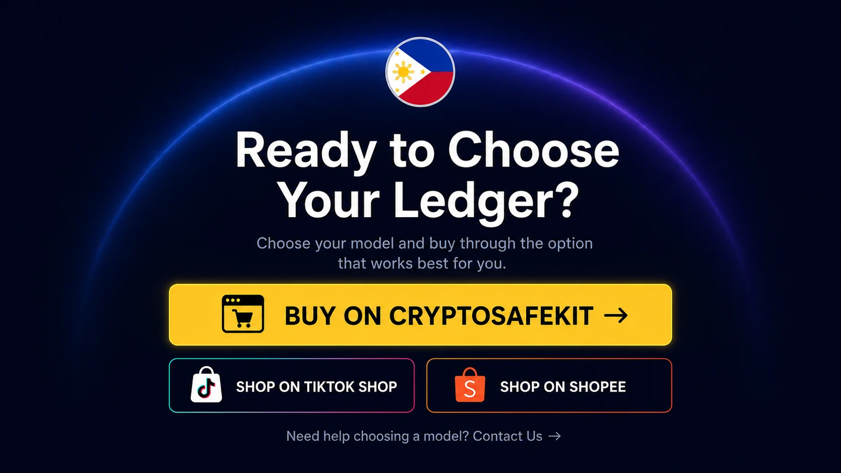 Choose CryptoSafeKit, TikTok Shop or Shopee to buy a Ledger in Southeast Asia