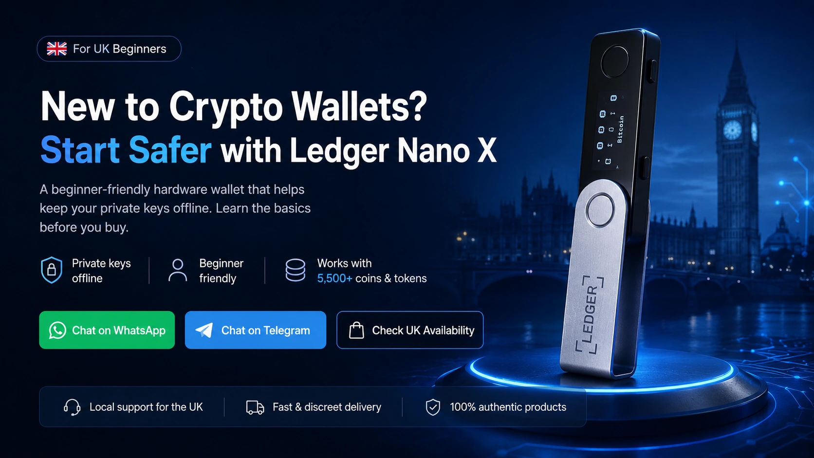 Ledger Nano X UK beginner landing page hero