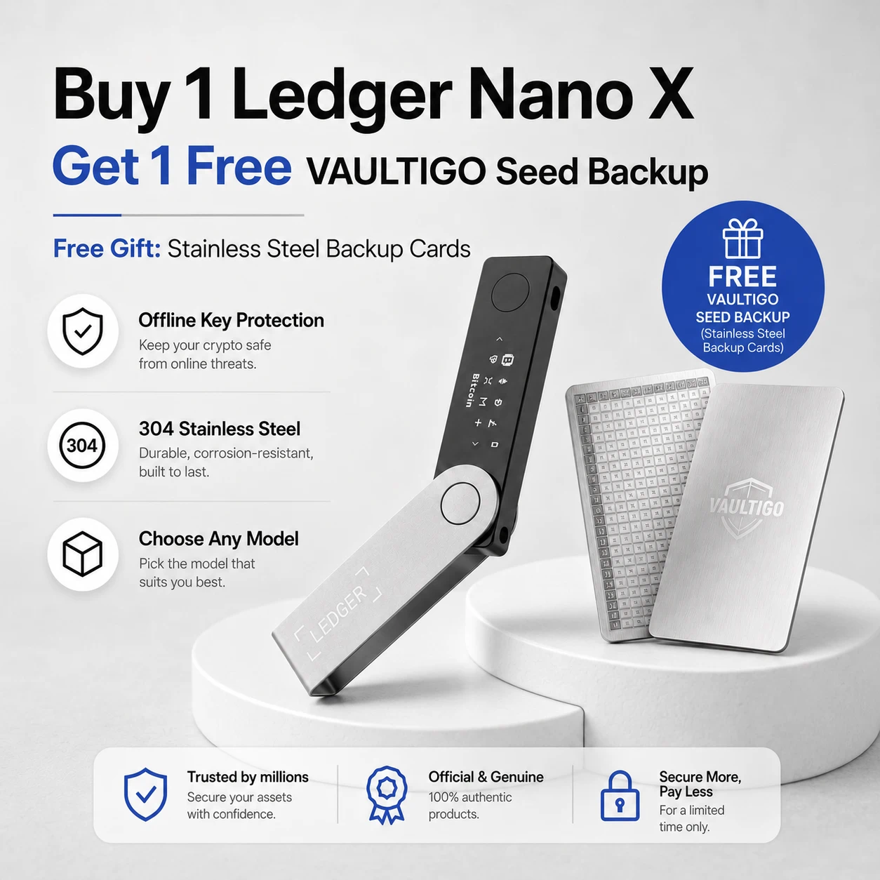 Ledger Nano X + Free Metal Seed Phrase Backup - Image 5