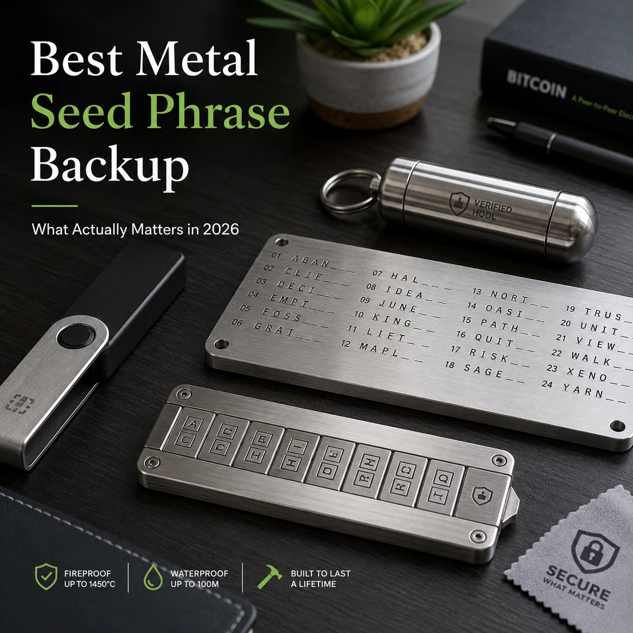Best metal seed phrase backup 2026 with waterproof stainless steel Bitcoin wallet storage