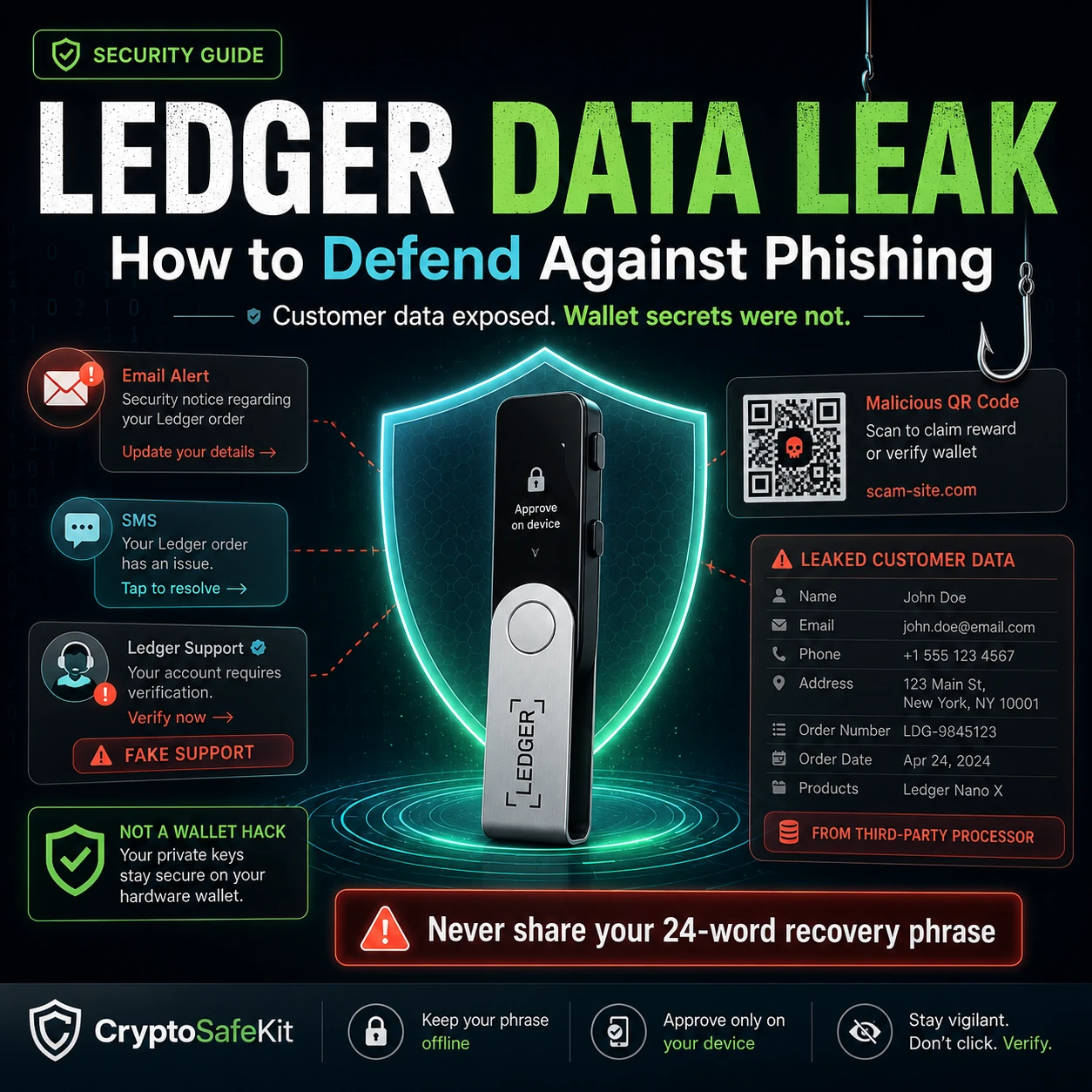 Ledger data leak phishing defense guide for hardware wallet users