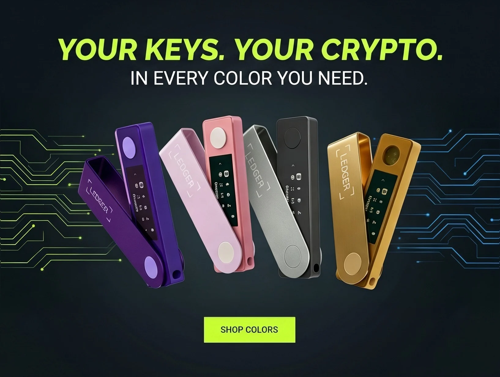 Ledger Nano X color options promotional image