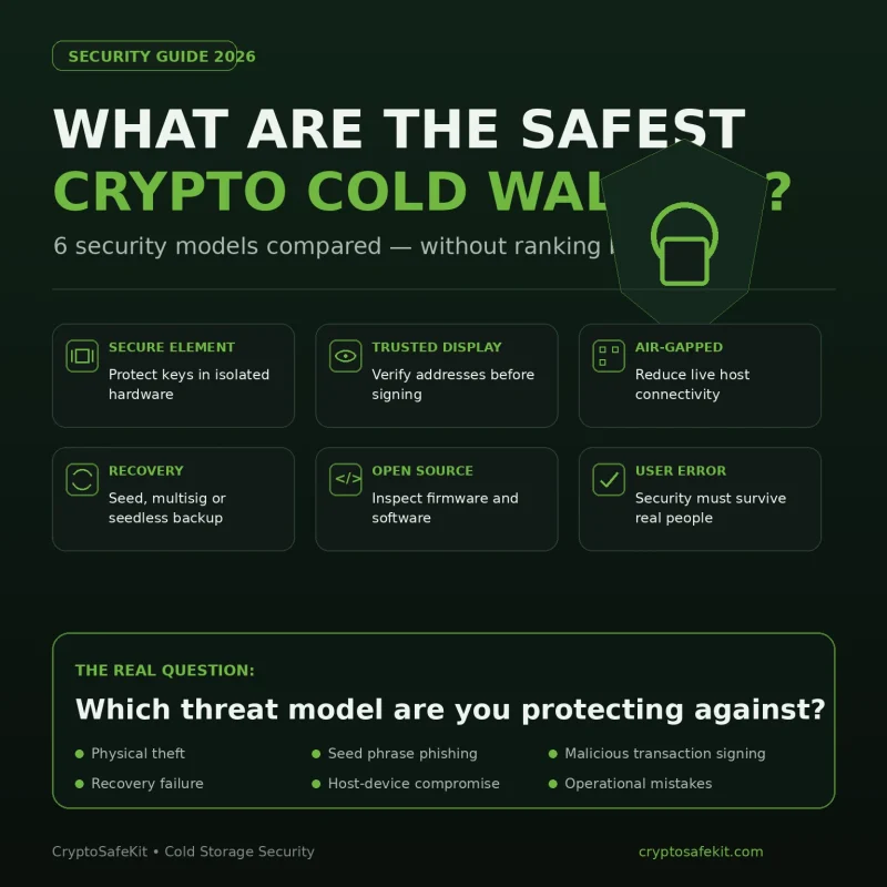Safest crypto cold wallets 2026 security models comparison guide