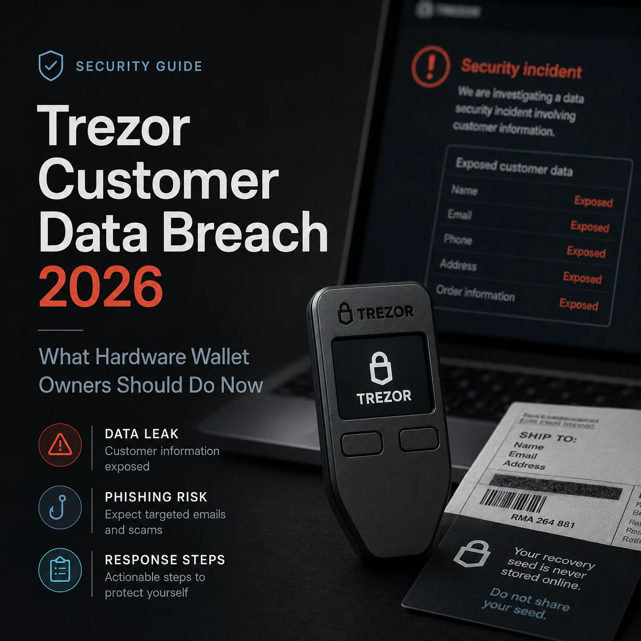 Trezor customer data breach 2026 security guide for hardware wallet owners