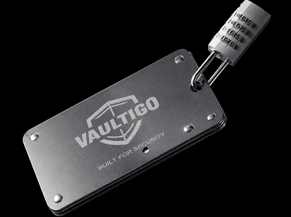 VAULTIGO metal seed backup secured with a lock
