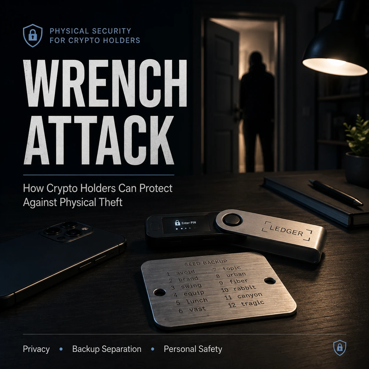 Wrench attack crypto physical security guide for hardware wallet and seed phrase protection